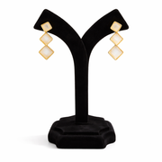 Ivory Glow Geometric Drop Earrings