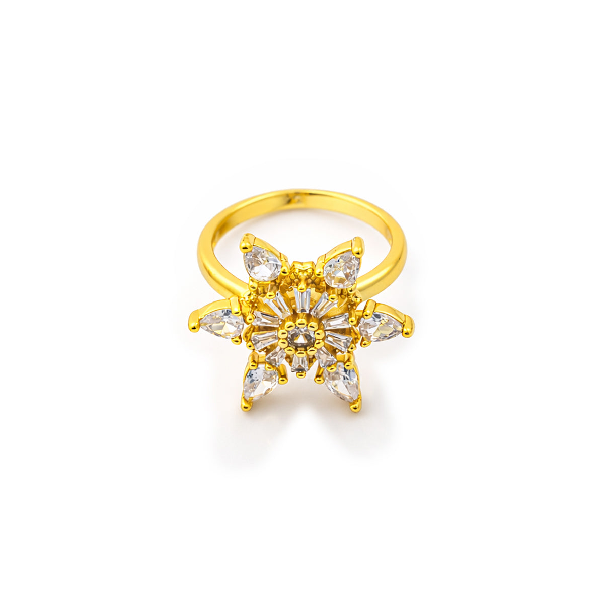 Celestial Bloom Crystal Flower Ring