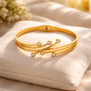 Golden Spark triple liner crystal Bangle