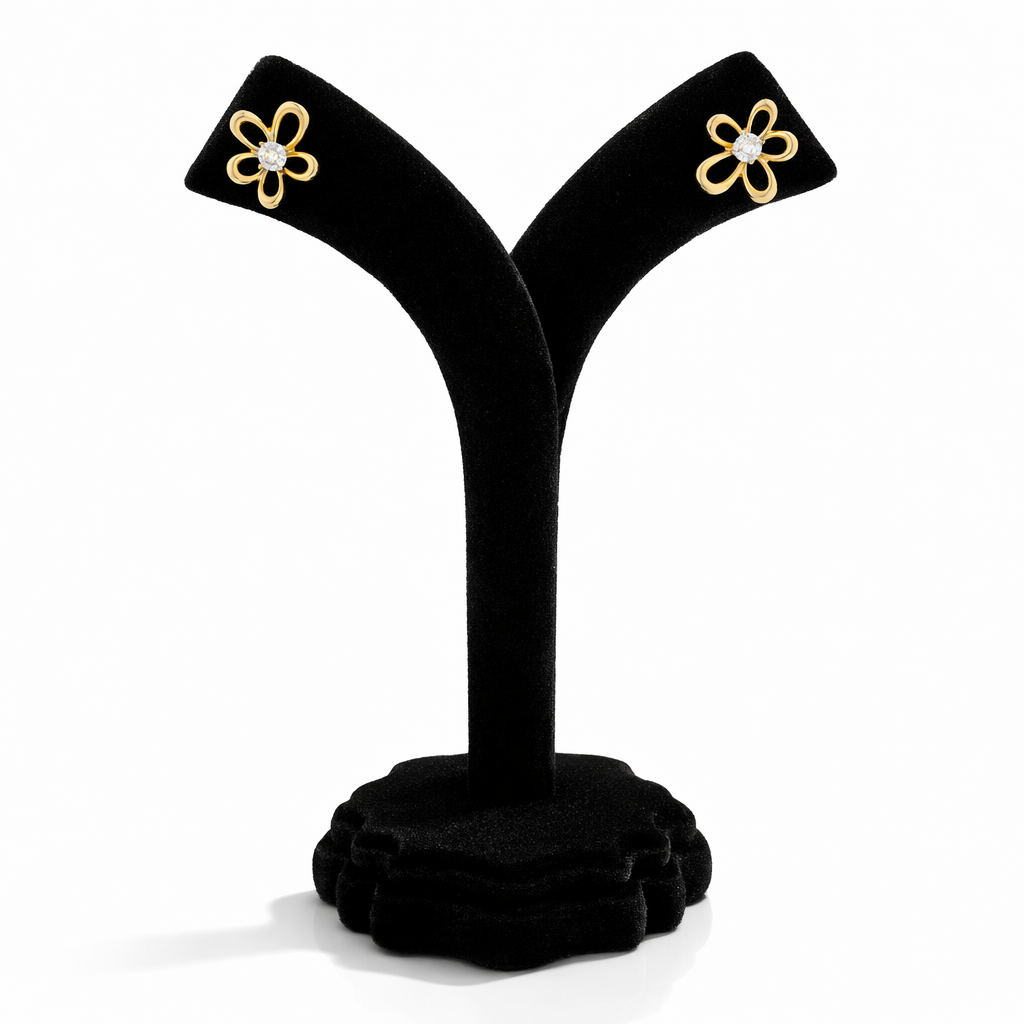 Floral Spark Gold Stud Earring