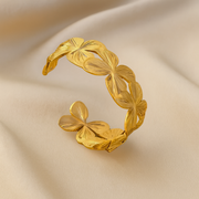 Hammered Petal Wide Cuff Bracelet