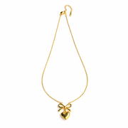 Ribboned Heart charm Pendant