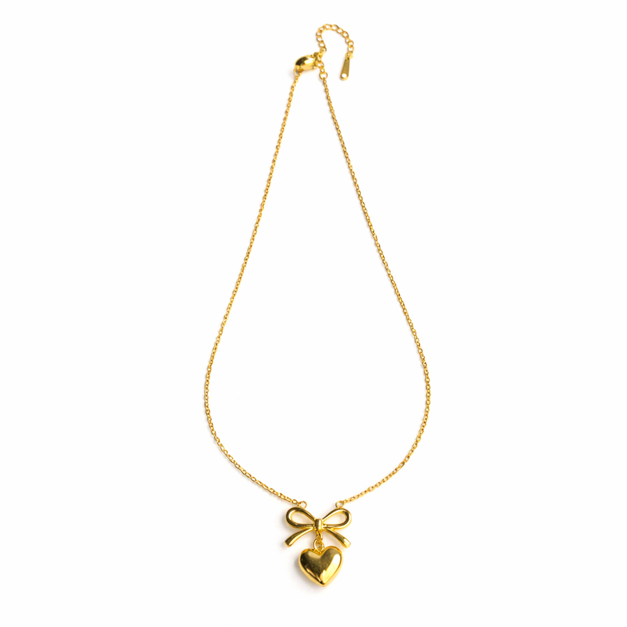 Ribboned Heart charm Pendant