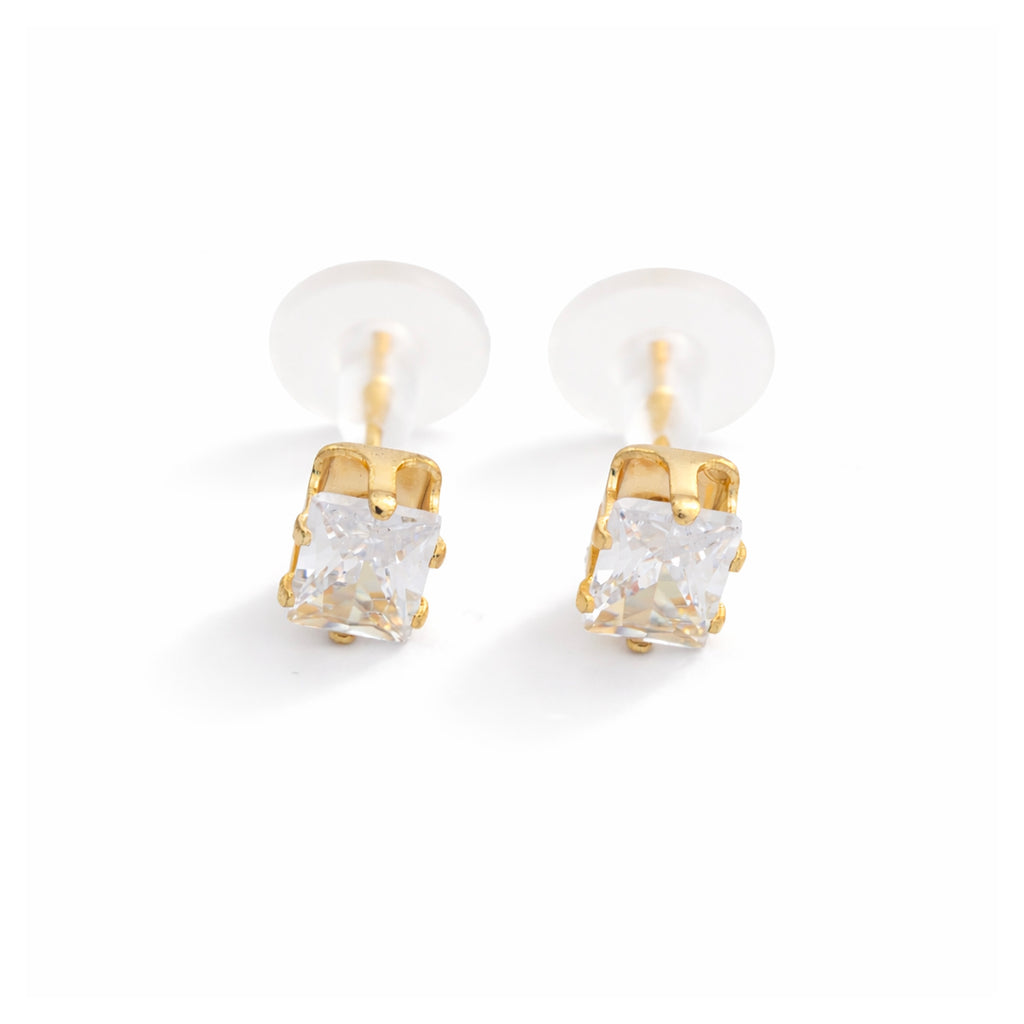 Radiant Rectangle Crystal Stud Earrings