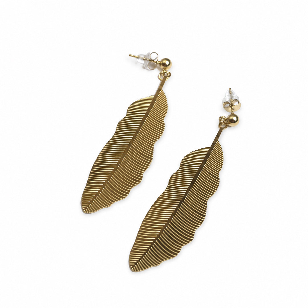 Feather Drop Earrings