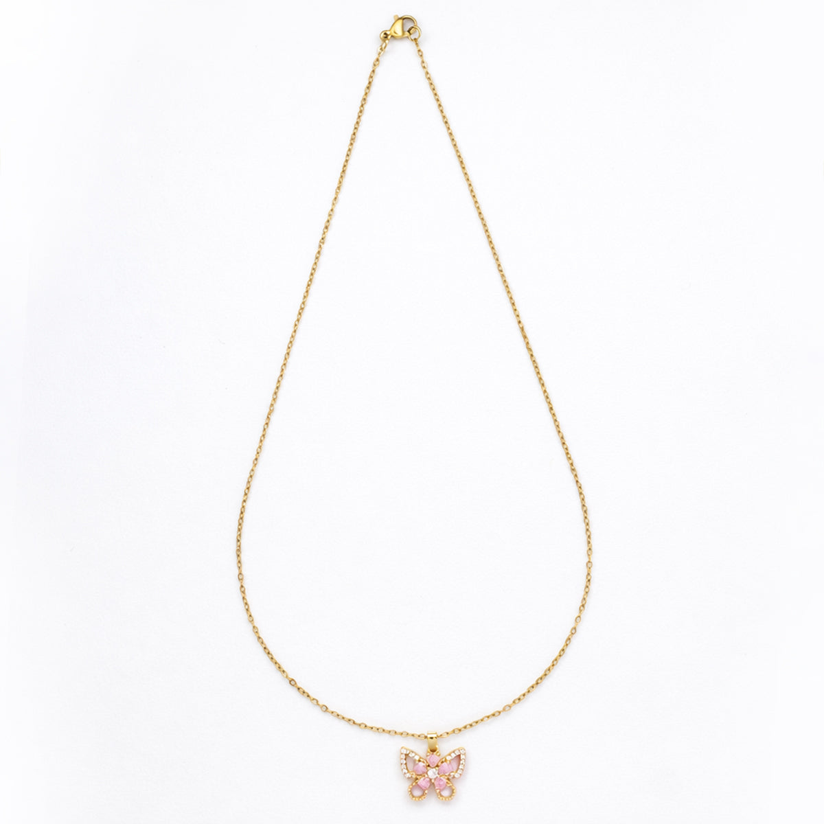 Blush Butterfly CrystalPendant with Chain with pendant
