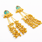 Antique Gold Jhumka Kashmiri Earrings