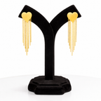 Golden Heart Tassel Earrings