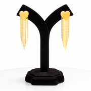 Golden Heart Tassel Earrings