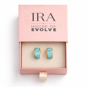Aqua Curve Enamel Stud Earrings