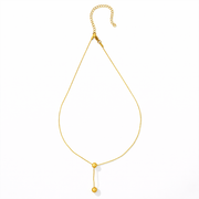 Golden Orb Lariat Necklaces