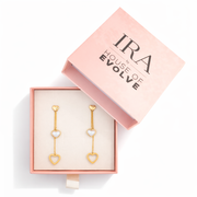 Twin Heart Drop Chain with pendant Earrings