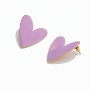 Lavender Love Heart Earrings