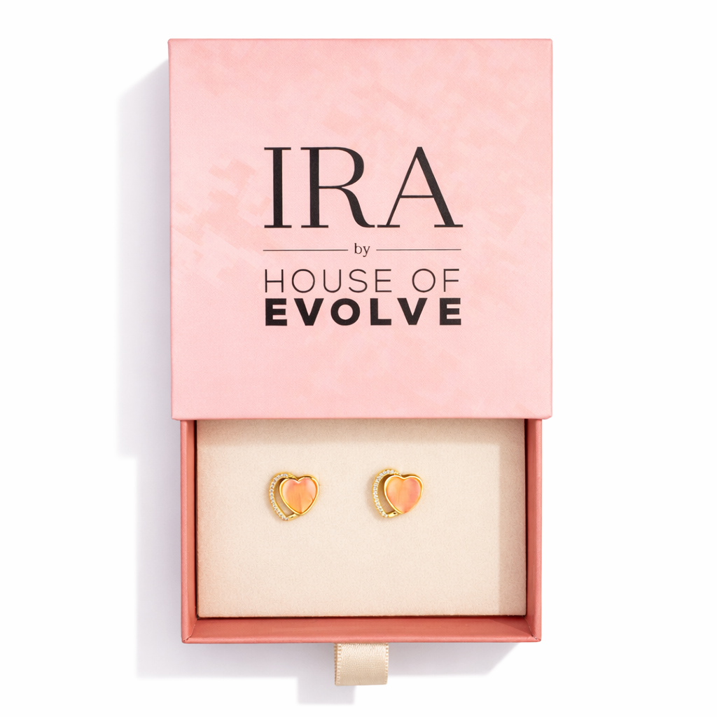 Soft Rose Heart Spark Earrings
