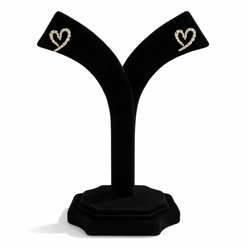 Crystal Open Heart Stud Earrings