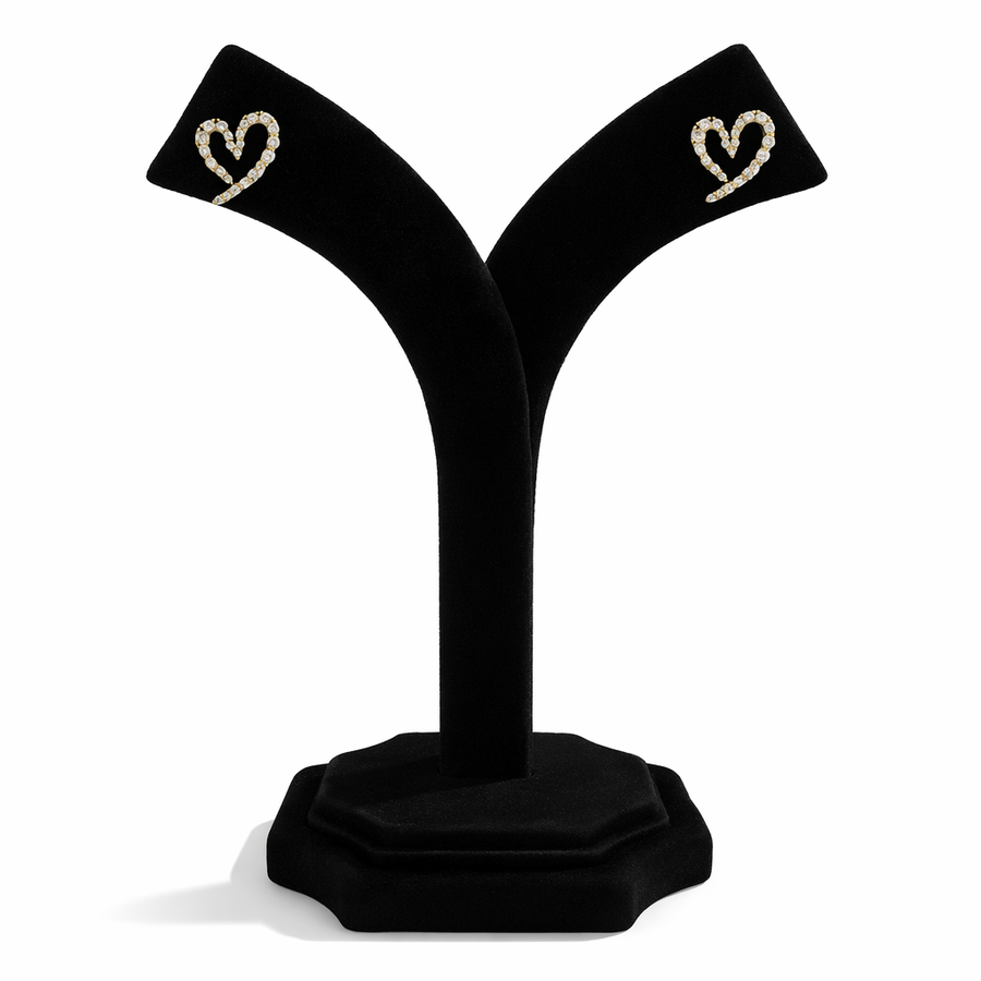 Crystal Open Heart Stud Earrings