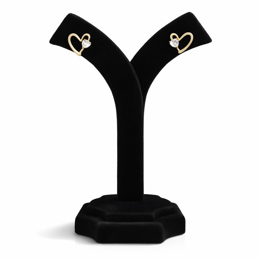 Crystal Embrace Open Heart Stud Earrings