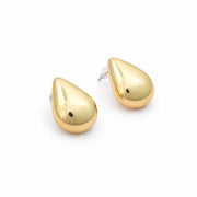 Sleek Gold Teardrop Studs