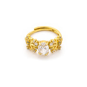 Flora Bloom Crystal Adjustable Ring