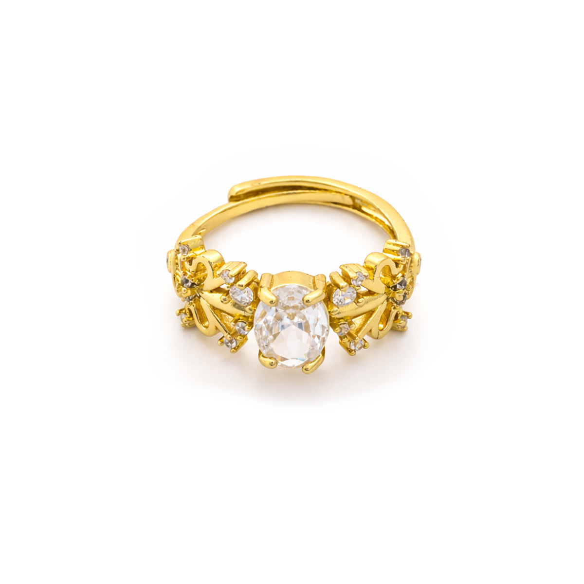 Flora Bloom Crystal Adjustable Ring