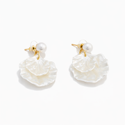 Petal Pearl Drop Earrings
