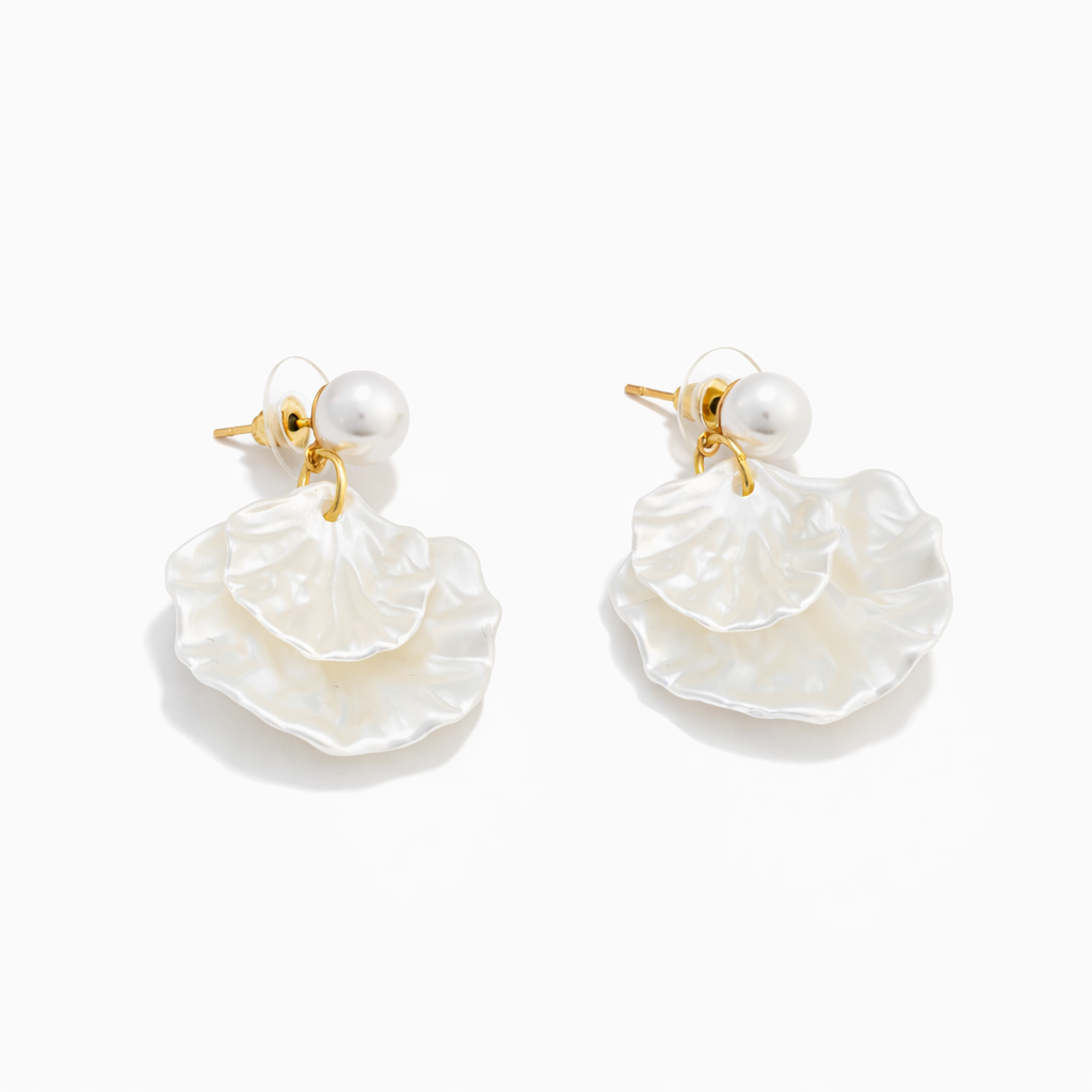 Petal Pearl Drop Earrings