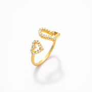Twin Heart Spark Adjustable Ring