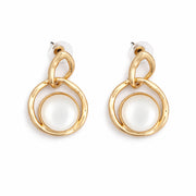 Golden Embrace Pearl Earrings