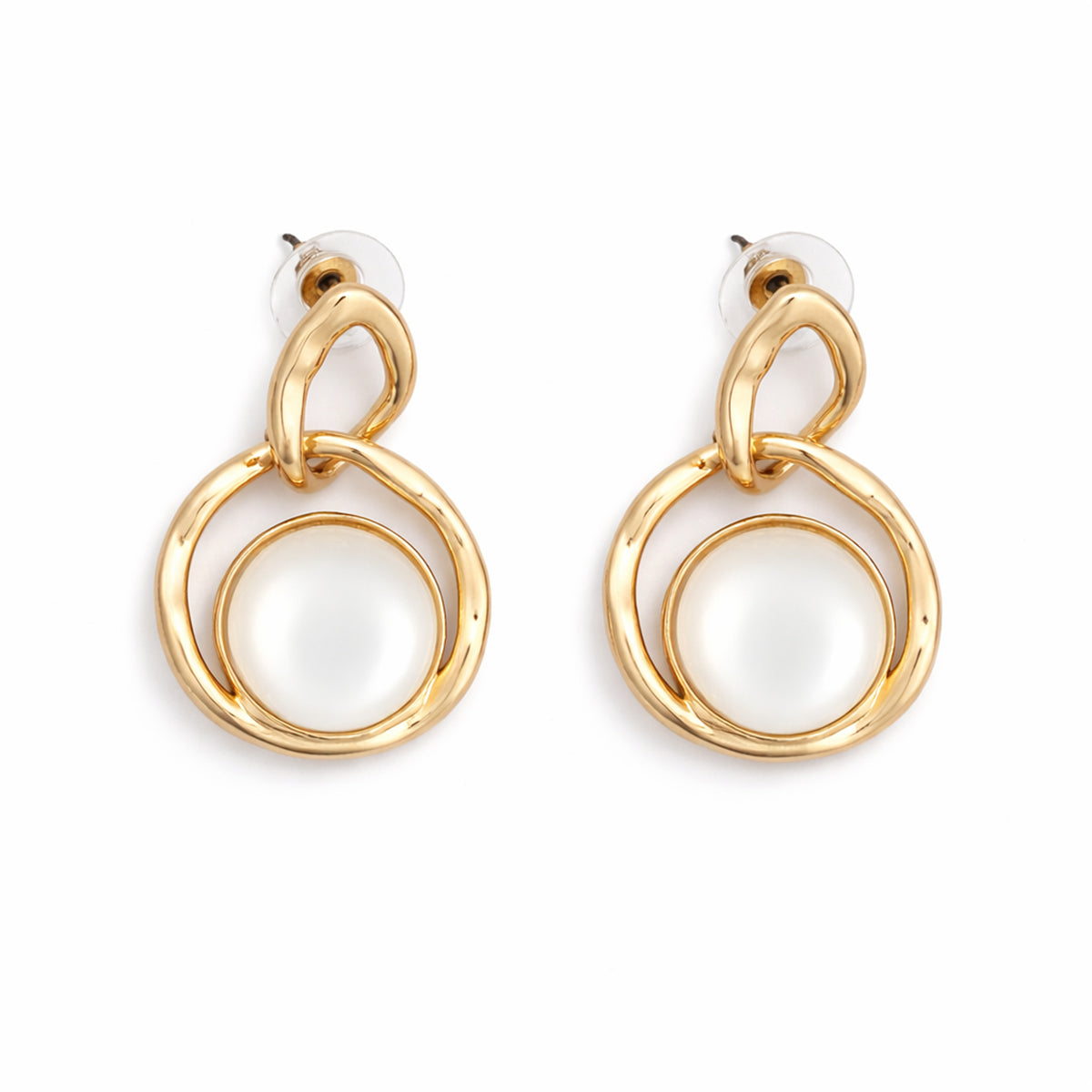 Golden Embrace Pearl Earrings