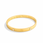 Golden Luxe Screw Crystal Bangle
