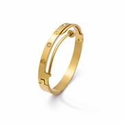 Screw Motif Crystal Bangle