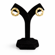 Sculpted Gold Texture Hoop Earrings