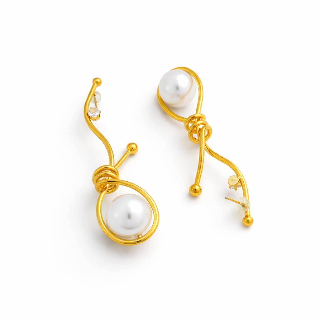 Celeste Wire Pearl Drops Earrings