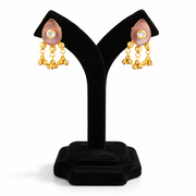 blush Petal ghungroo drop earrings