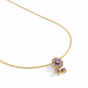 Amethyst Blossom Charm with Chain with pendant