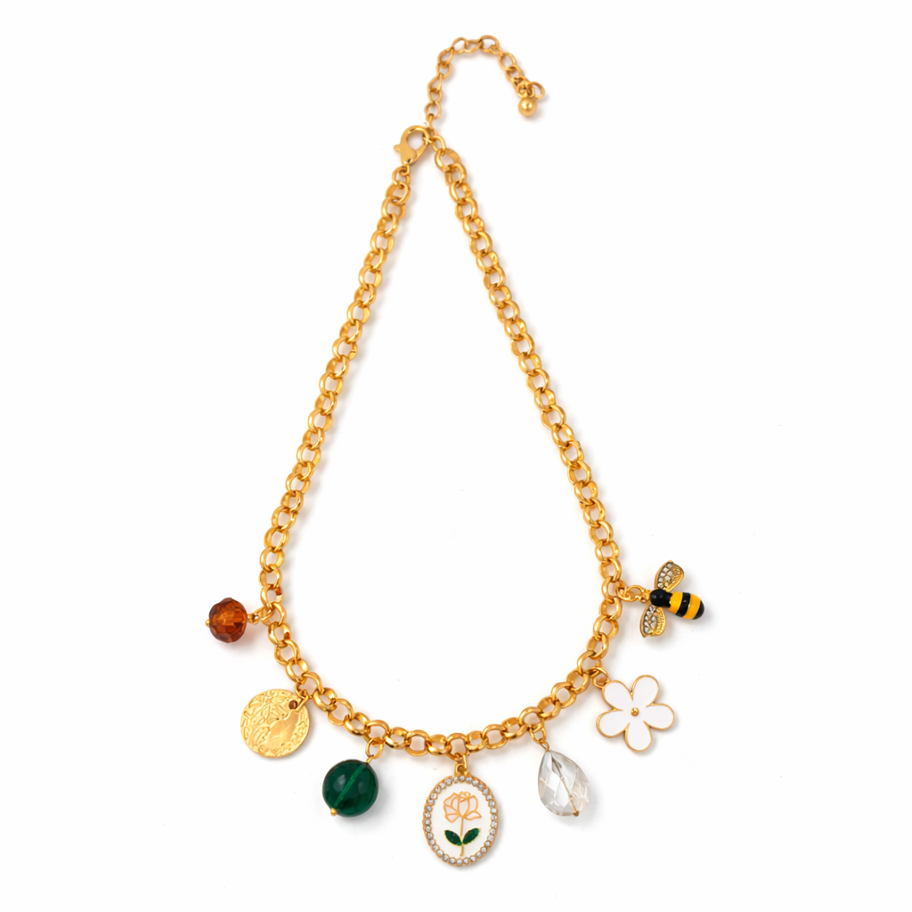 Floral & Bee Vintage Charm Necklaces