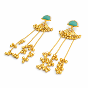 Riwaayat Kashmiri Emerald Long Earrings