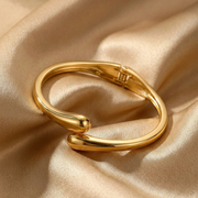 Golden Bloom Floral Cuff Bracelet