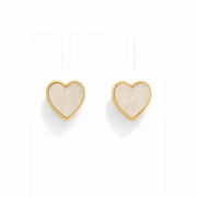 Ivory Opal Heart Stud Earrings