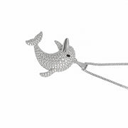Dolphin Studded Pendant Chain