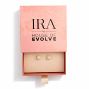 Regal Oval Crystal Stud Earrings