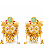 Peacock Polki Jhumka kashmiri Earrings
