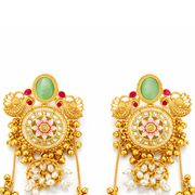 Peacock Polki Jhumka kashmiri Earrings