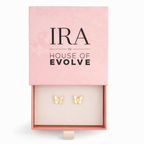 Golden Wing Butterfly Stud Earrings