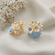 enamel floral earring