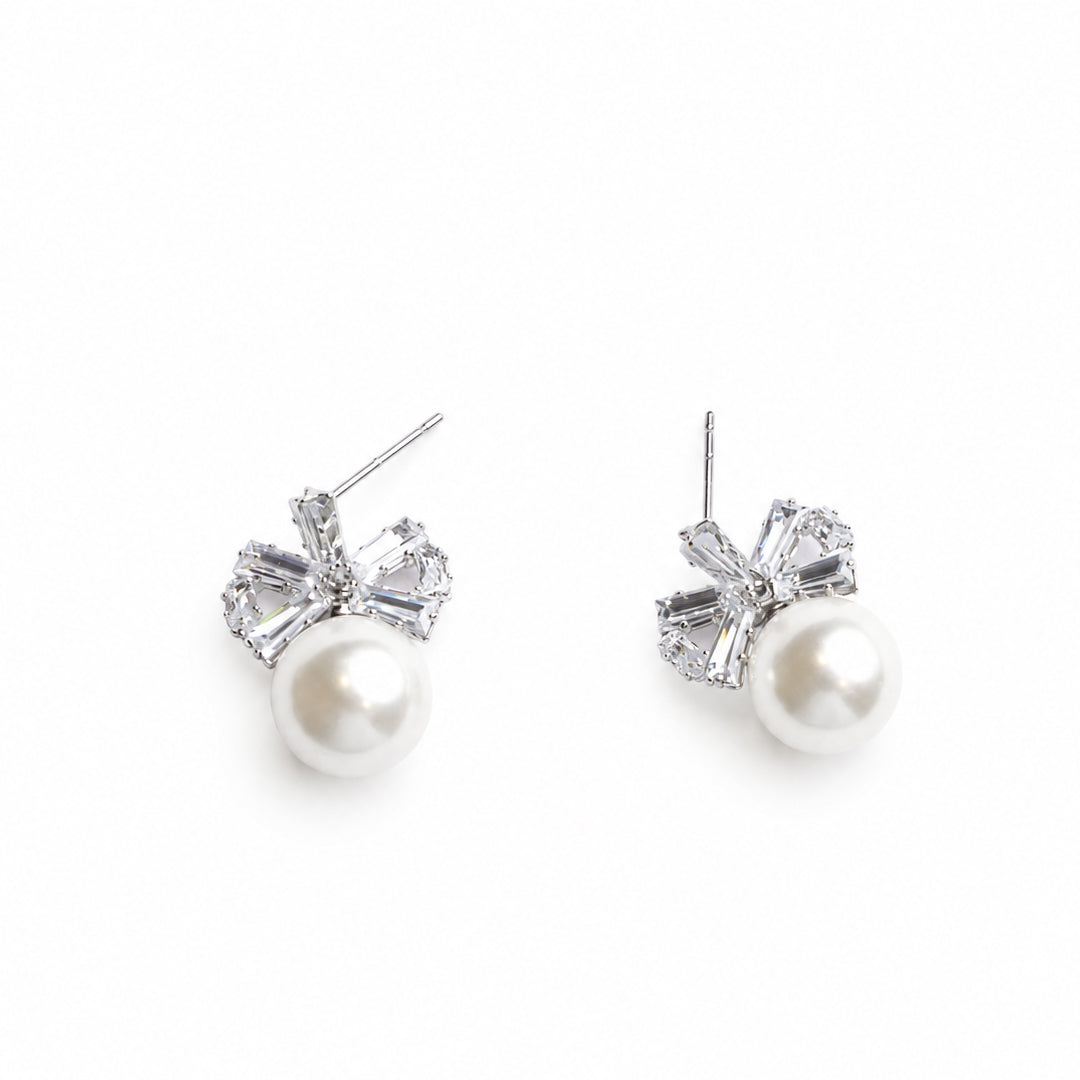 Pearl And Bow Studs