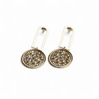 Floral Disk Hoop Earrings
