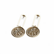 Floral Disk Hoop Earrings