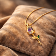 Royal Bloom Purple Rose Charm Chain with pendant