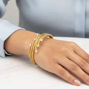 Golden Spark triple liner crystal Bangle